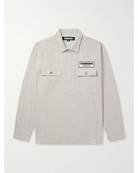 Neighborhood - Hickory Striped Cotton Half-Zip Overshirt - Lyst