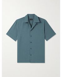 Brioni - Convertible-collar Cotton-seersucker Shirt - Lyst