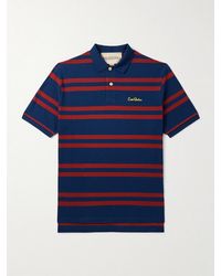 Valentino Garavani - Chez Logo-embroidered Striped Cotton-piqué Polo Shirt - Lyst