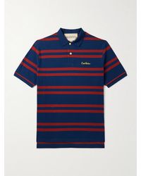 Valentino Garavani - Chez Logo-embroidered Striped Cotton-piqué Polo Shirt - Lyst