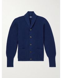 William Lockie - Duncan Shawl-Collar Ribbed Merino Wool And Cashmere-Blend Cardigan - Lyst