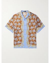 Versace - Printed Camp-Collar Silk-Twill Shirt - Lyst
