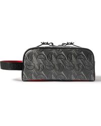 Christian Louboutin - Blaster Monogrammed Textured-leather Wash Bag - Lyst