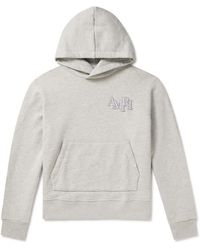 Amiri - Logo-embroidered Cotton-jersey Hoodie - Lyst