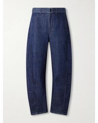 Lemaire - Twisted Barrel-Leg Belted Organic Jeans - Lyst