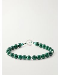 Mikia - Circle8 Sterling Silver and Malachite Beaded Bracelet - Lyst