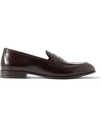Brioni - Glossed-leather Penny Loafers - Lyst