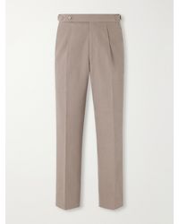 STÒFFA - Straight-Leg Pleated Cotton-Twill Trousers - Lyst