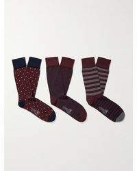 Kingsman - Three-pack Patterned Cotton-blend Socks - Lyst