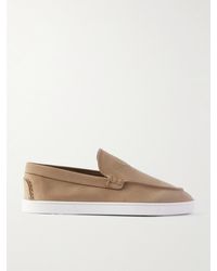 Christian Louboutin - Moonboat Loafers aus Nubukleder mit Logoprägung - Lyst