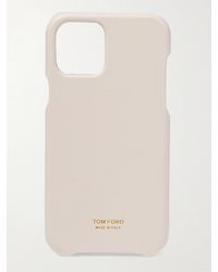 Tom Ford Logo-detailed Leather Iphone 11 Pro Phone Case - White