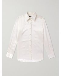 Tom Ford - Cutaway-collar Silk-satin Shirt - Lyst