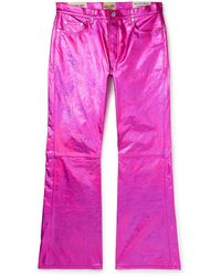 GALLERY DEPT. - Logan Galactic Flared Distressed Metallic Crinkled-leather Trousers - Lyst