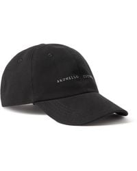 Brunello Cucinelli - Cotton Canvas Baseball Cap With Embroidery - Lyst