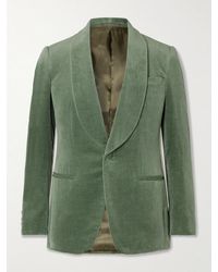 Kingsman - Shawl-collar Cotton And Linen-blend Velvet Tuxedo Jacket - Lyst