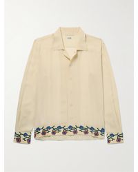 Bode - Flowering Liana Embroidered Silk-crepe Shirt - Lyst