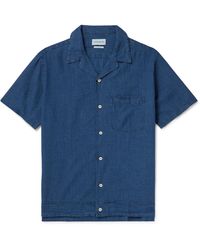 Oliver Spencer - Camp-collar Linen And Cotton-blend Shirt - Lyst