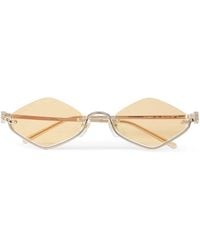 Gucci - Round-frame Gold-tone Sunglasses - Lyst