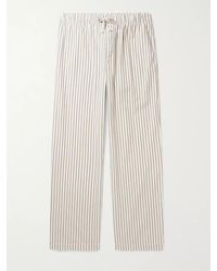 Tekla - Striped Organic Cotton-poplin Pyjama Trousers - Lyst