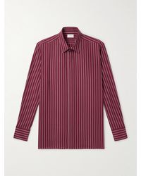 Saint Laurent - Bordeaux Viscose Shirt-Uomo - Lyst
