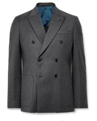 Paul Smith - Double-Breasted Wool And Cashmere-Blend Flannel Suit Jacket - Lyst