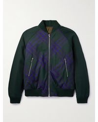 Burberry - Checked Cotton-twill Bomber Jacket - Lyst