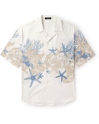 Versace - Barocco Sea Camp-collar Printed Cotton-poplin Shirt - Lyst