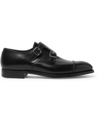 George Cleverley - Thomas Cap-toe Leather Monk-strap Shoes - Lyst