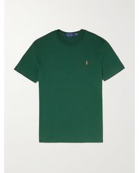 Polo Ralph Lauren - Slim-Fit Logo-Embroidered Cotton-Jersey T-Shirt - Lyst