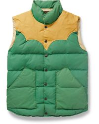 RRL - Leather-trimmed Padded Quilted Recycled-nylon Gilet - Lyst