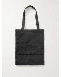 A.P.C. - Wendbare Tote aus gestepptem Crêpe mit Logoprint - Lyst