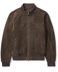 Canali - Suede Bomber Jacket - Lyst