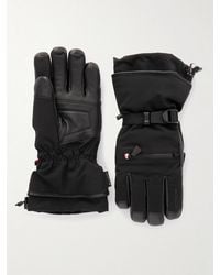 Moncler - Leather-Trimmed Shell Ski Gloves - Lyst