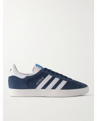 adidas Originals - Gazelle Leather-trimmed Perforated Suede Sneakers - Lyst