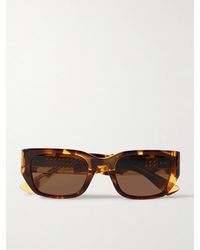 Bottega Veneta - Square-Frame Tortoiseshell Acetate And-Tone Sunglasses - Lyst
