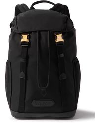 Tom Ford - Leather-trimmed Logo-appliquèd Nylon Backpack - Lyst
