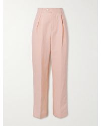 Umit Benan - Wide-leg Pleated Linen Suit Trousers - Lyst