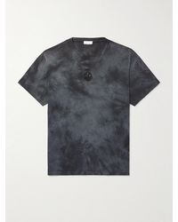 McQueen - Logo-Embroidered Tie-Dyed Cotton-Jersey T-Shirt - Lyst