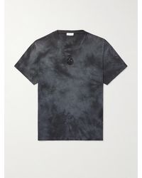 McQueen - T-Shirt aus Baumwoll-Jersey mit Batikmuster und Logostickerei - Lyst