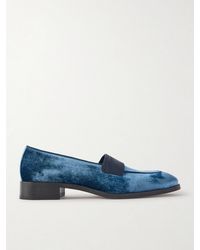 Christian Louboutin - O Louvre Grosgrain-trimmed Velvet Loafers - Lyst
