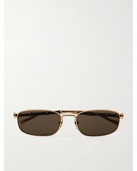 Gucci - Bamboo Square-Frame-Tone And Acetate Sunglasses - Lyst