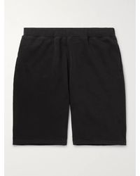 Sunspel Brushed Loopback Cotton-jersey Shorts - Black