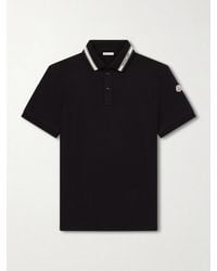 Moncler - Logo-Appliquéd Honeycomb-Knit Cotton Polo Shirt - Lyst