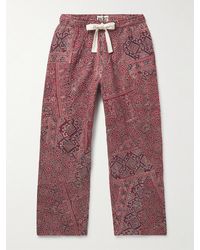 Kartik Research - Straight-Leg Cropped Embroidered Printed Cotton Drawstring Trousers - Lyst