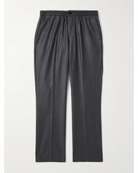 Ami Paris - Tapered Cropped Brushed-Wool Suit Trousers - Lyst