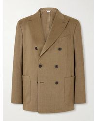 Boglioli - Double-Breasted Linen, Virgin Wool And Mohair-Blend Suit Jacket - Lyst