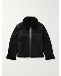 Officine Generale - Isaac Leather-Trimmed Shearling Jacket - Lyst
