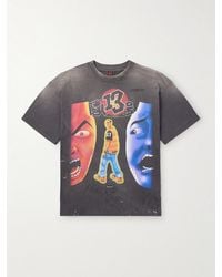 SAINT Mxxxxxx - Santastic! Geeks Rule Distressed Printed Cotton-jersey T-shirt - Lyst