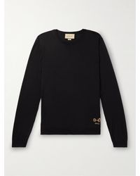 Gucci - Logo-embroidered Wool Sweater - Lyst