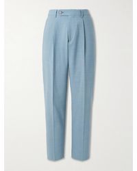 Paul Smith - Tapered Pleated Stretch-Wool Suit Trousers - Lyst
